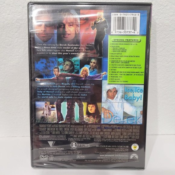 Zoolander Ben Stiller 2001 Special Collector's Edition, Widescreen DVD - Picture 3 of 3